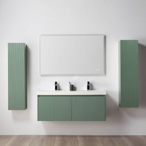 Blossom Positano 48" Floating Double Sink Bathroom Vanity with Top & 2 Side Cabinets Green