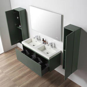 Blossom Positano 48" Floating Double Sink Bathroom Vanity with Top & 2 Side Cabinets Green open