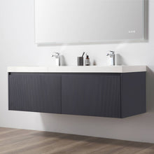 Load image into Gallery viewer, Blossom Positano 60&quot; Floating Double Sink Bathroom Vanity with Top &amp; 2 Side Cabinets Blue side