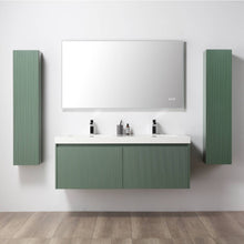 Load image into Gallery viewer, Blossom Positano 60&quot; Floating Double Sink Bathroom Vanity with Top &amp; 2 Side Cabinets Green
