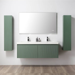 Blossom Positano 60" Floating Double Sink Bathroom Vanity with Top & 2 Side Cabinets Green