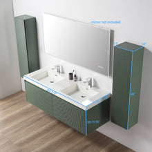 Load image into Gallery viewer, Blossom Positano 60&quot; Floating Double Sink Bathroom Vanity with Top &amp; 2 Side Cabinets Green size