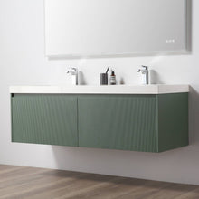 Load image into Gallery viewer, Blossom Positano 60&quot; Floating Double Sink Bathroom Vanity with Top &amp; 2 Side Cabinets Green side