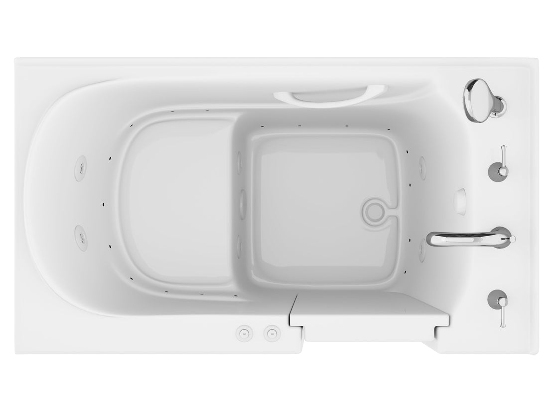 Value Series 30 in. x 53 in. Right Drain Quick Fill Walk-In Whirlpool and Air Tub in White
