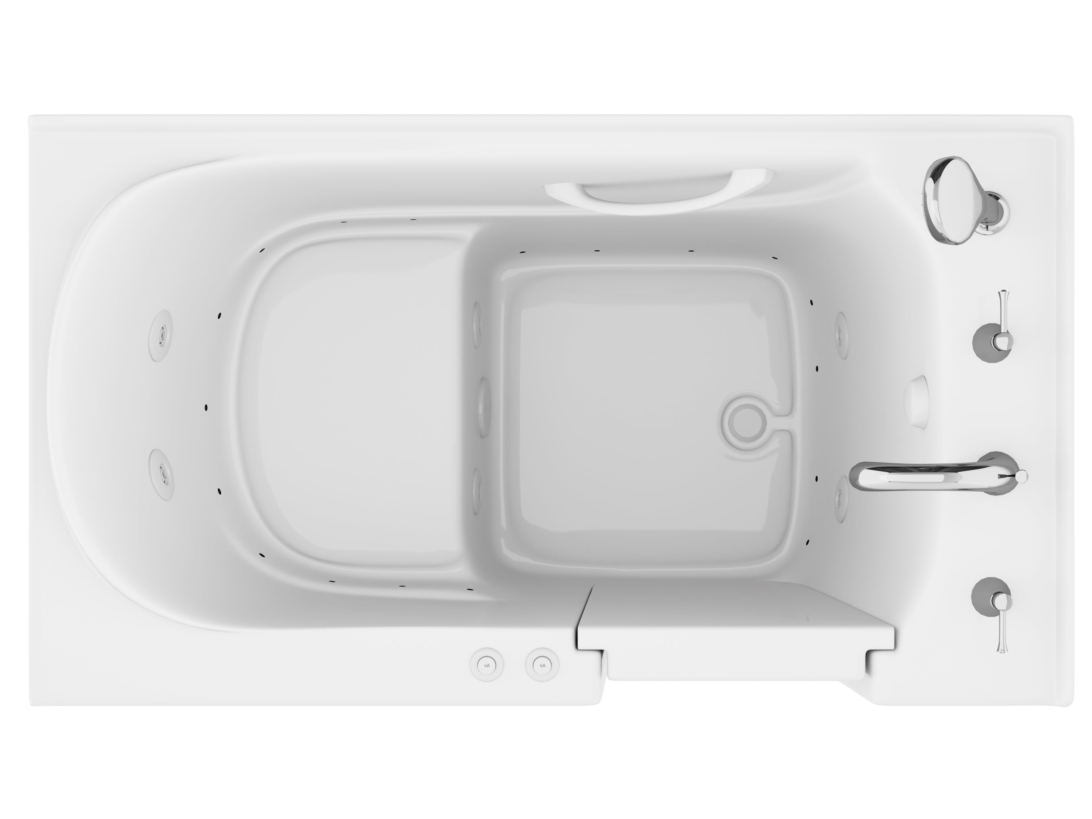 Value Series 30" × 53" Walk-In Whirlpool and Air Tub with Quick Fill Faucet in White