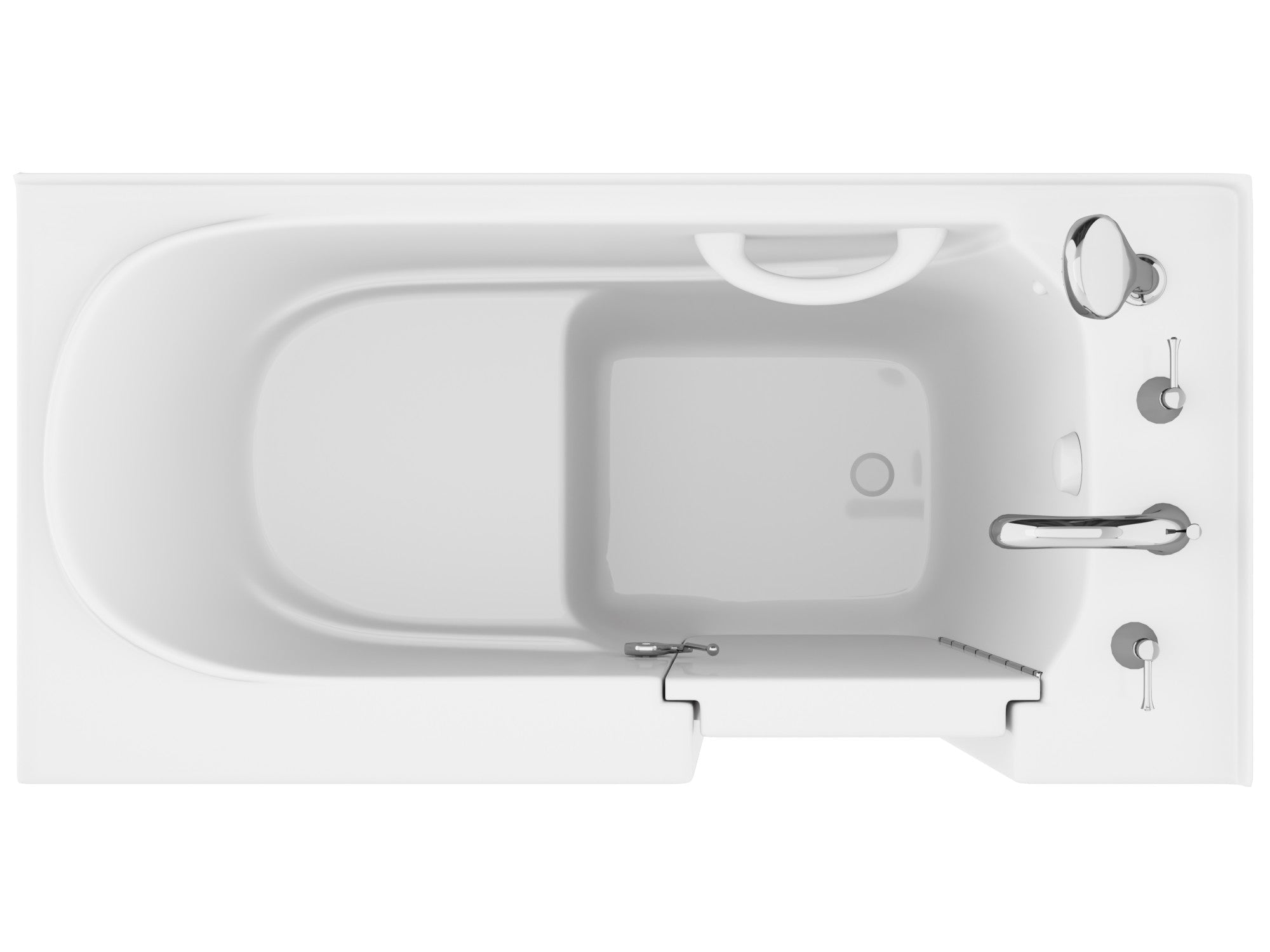 Value Series 26" × 53" Left Drain Quick Fill Walk-In Soaking Tub in White