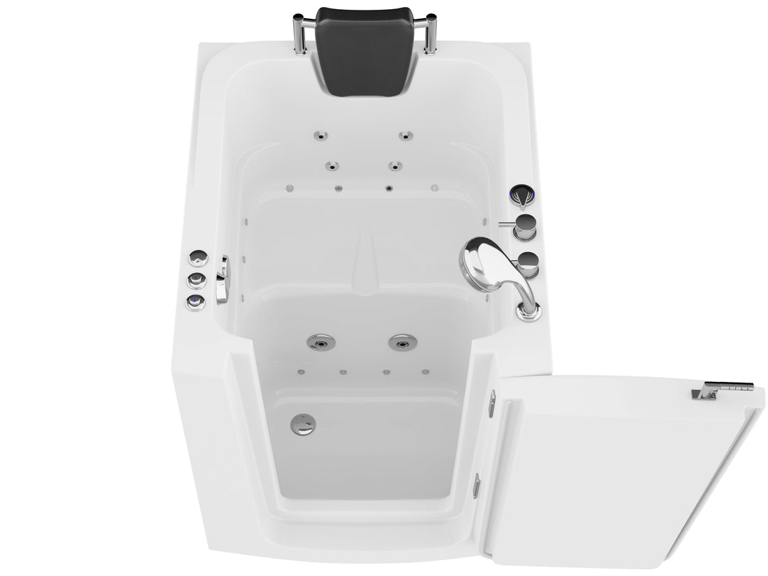 Coupe Series 32 in. x 38 in. Left Swinging Door Walk-In Whirlpool and Air Tub with Left Swinging Door in White