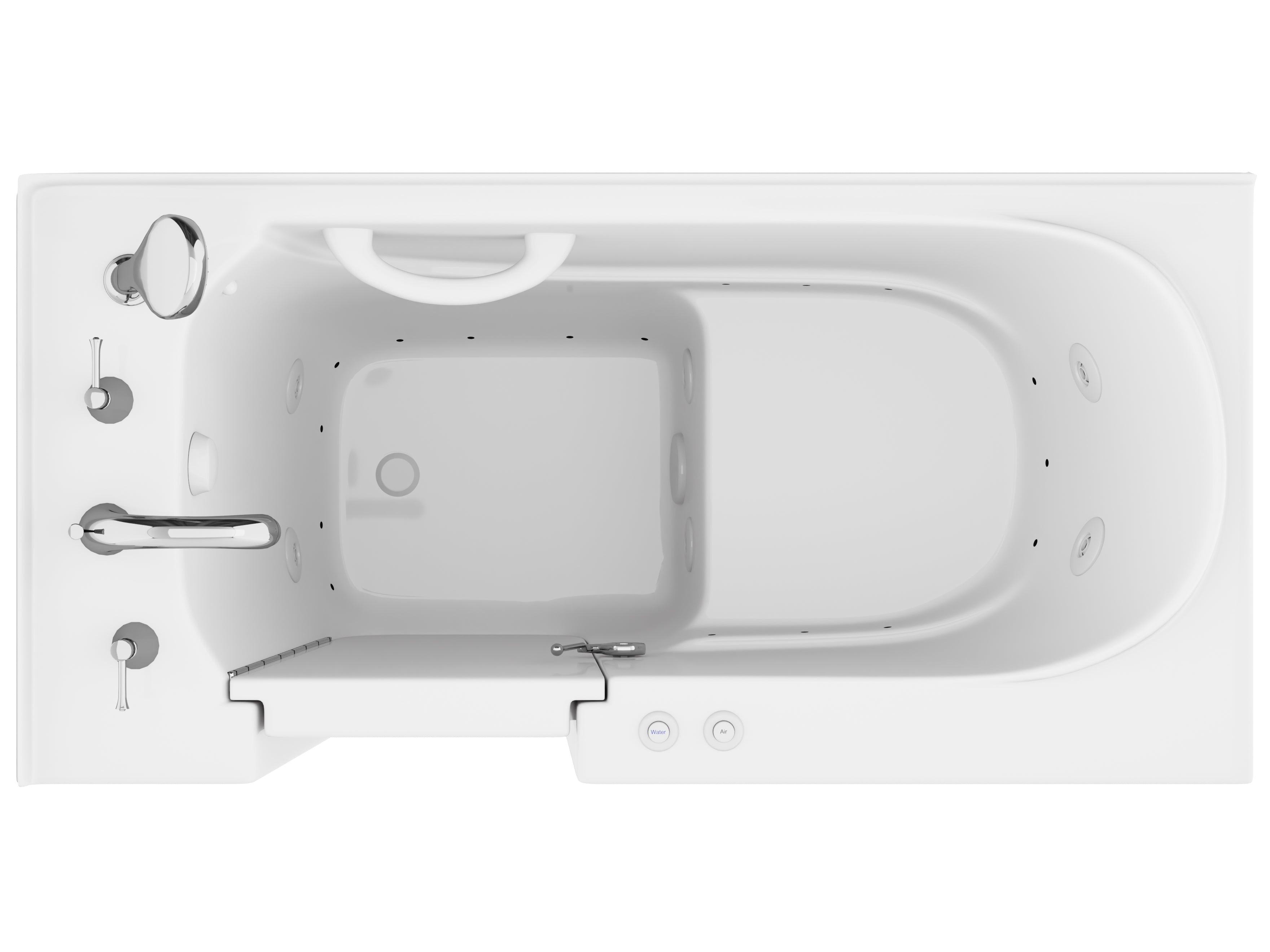 Value Series 26 in. x 53 in. Left Drain Quick Fill Walk-In Whirlpool and Air Tub in White