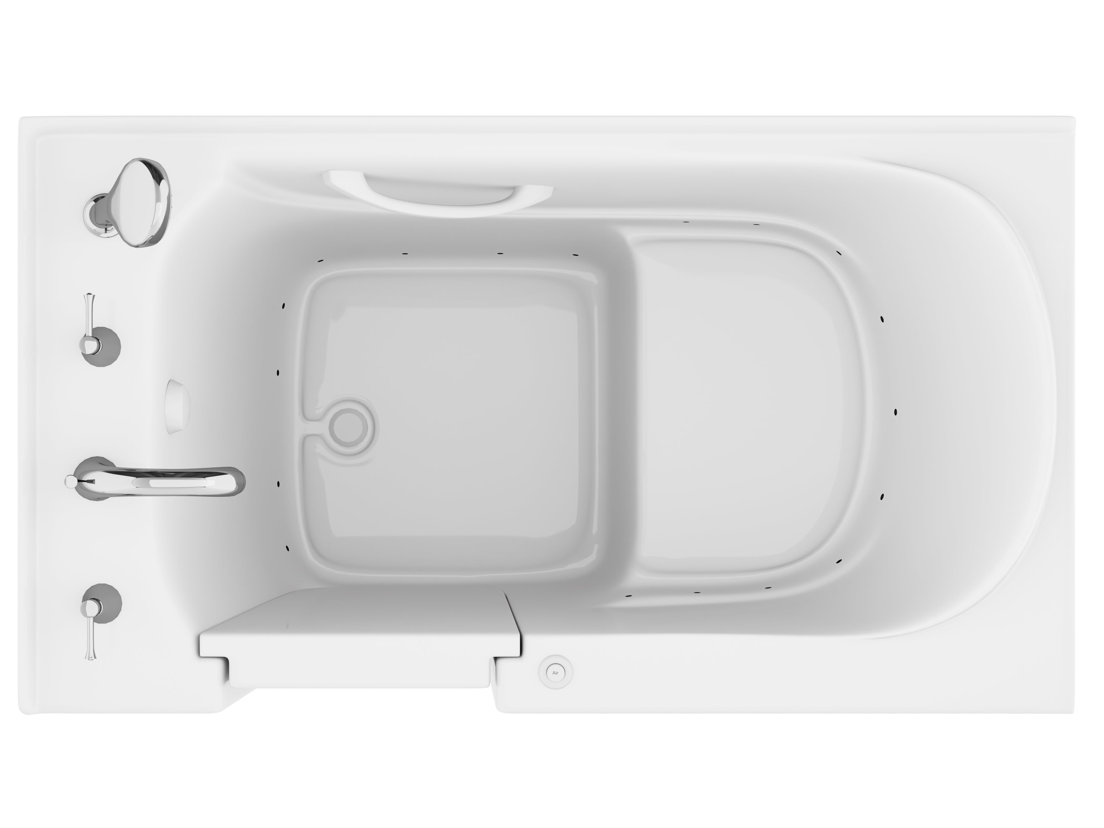 Value Series 30" × 53" Left Drain Quick Fill Walk-In Air Tub in White