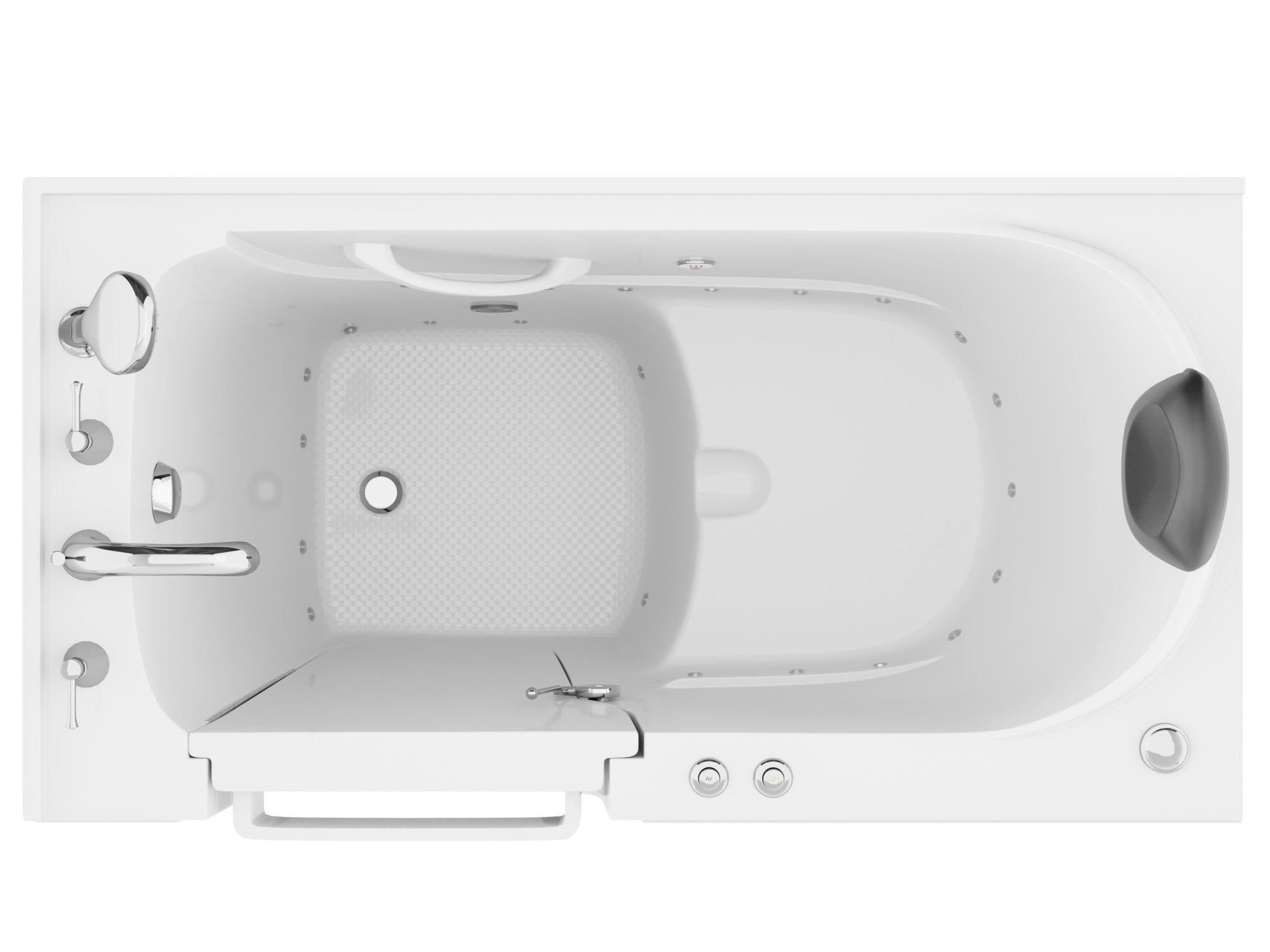 Coupe Premier 53–60" × 28" Walk-In Soaking Tub with Quick Fill Faucet in Biscuit