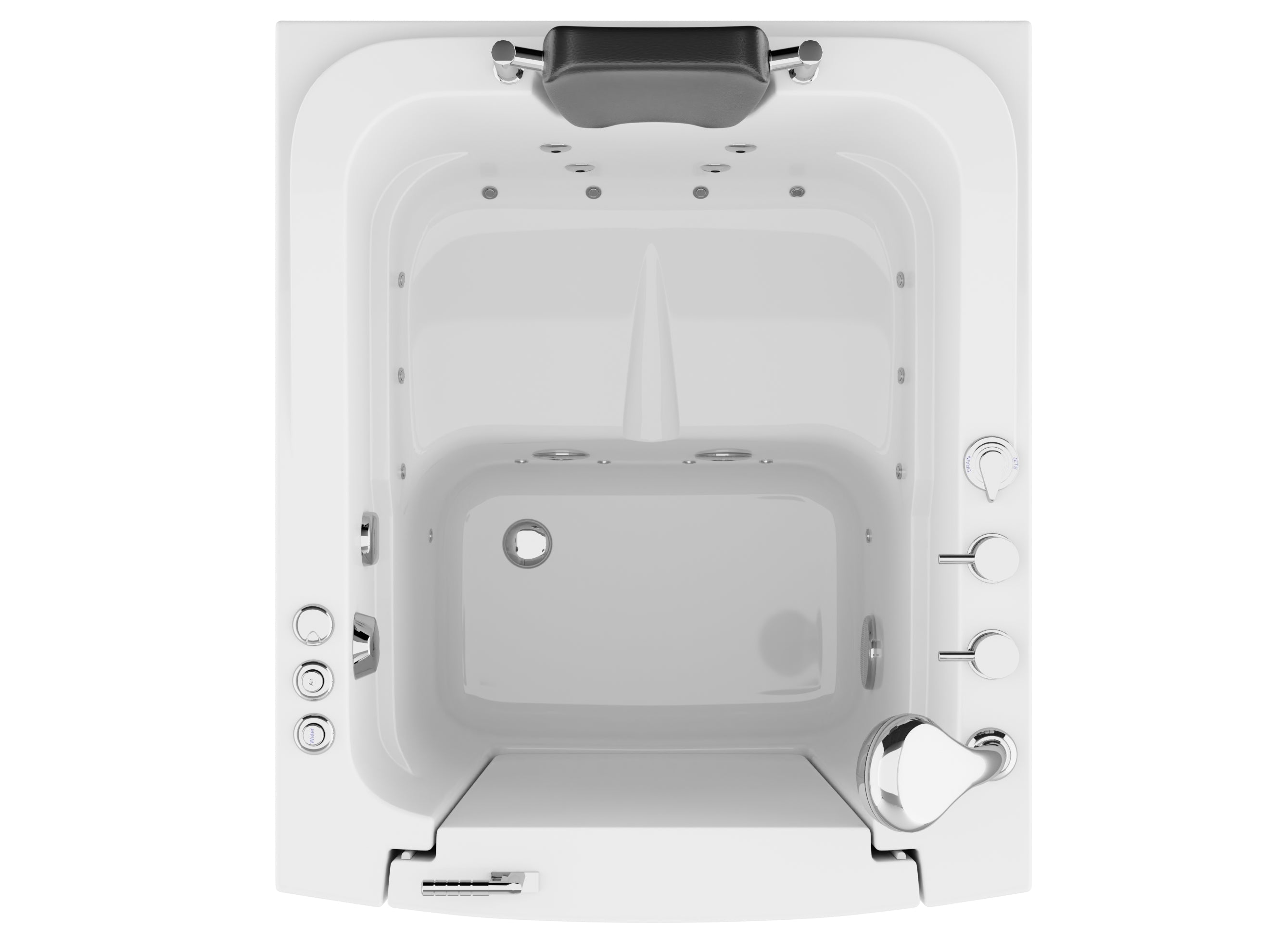 Coupe Series 32" × 38" Walk-In Whirlpool and Air Tub with Left Swinging Door in White