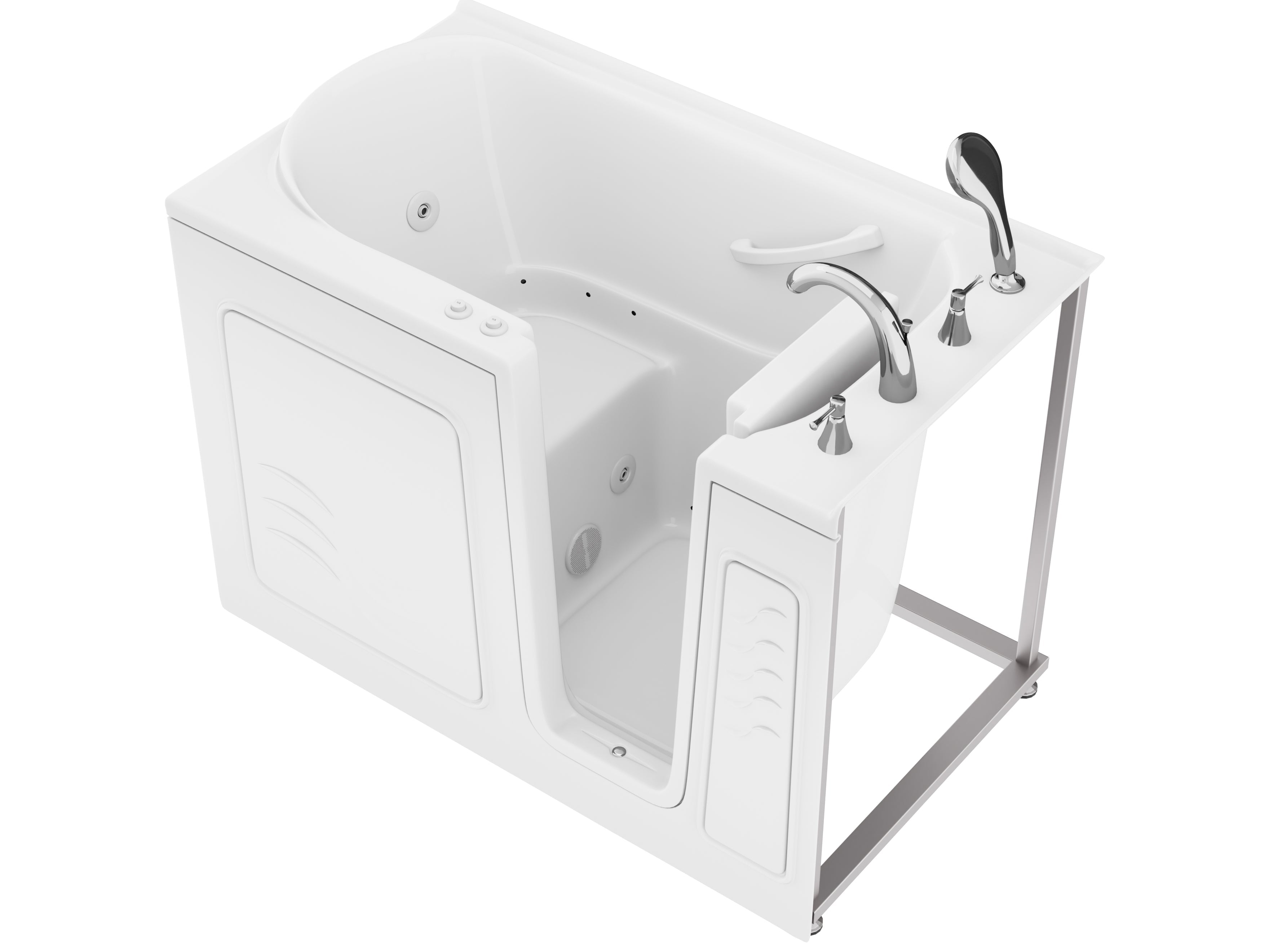 Value Series 30" × 53" Walk-In Whirlpool and Air Tub with Quick Fill Faucet in White