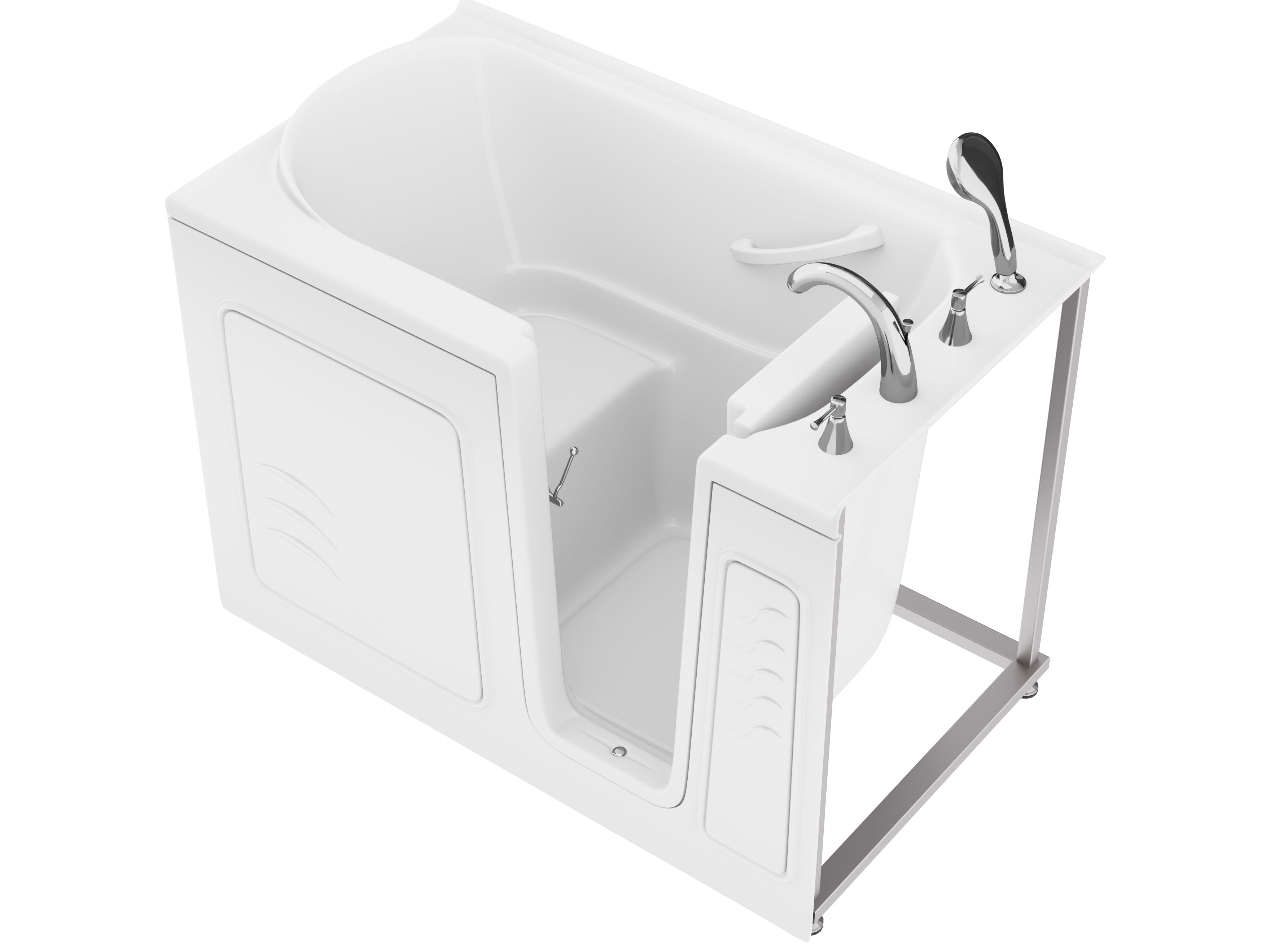 Value Series 30" × 53" Walk-In Soaking Tub with Quick Fill Faucet in White
