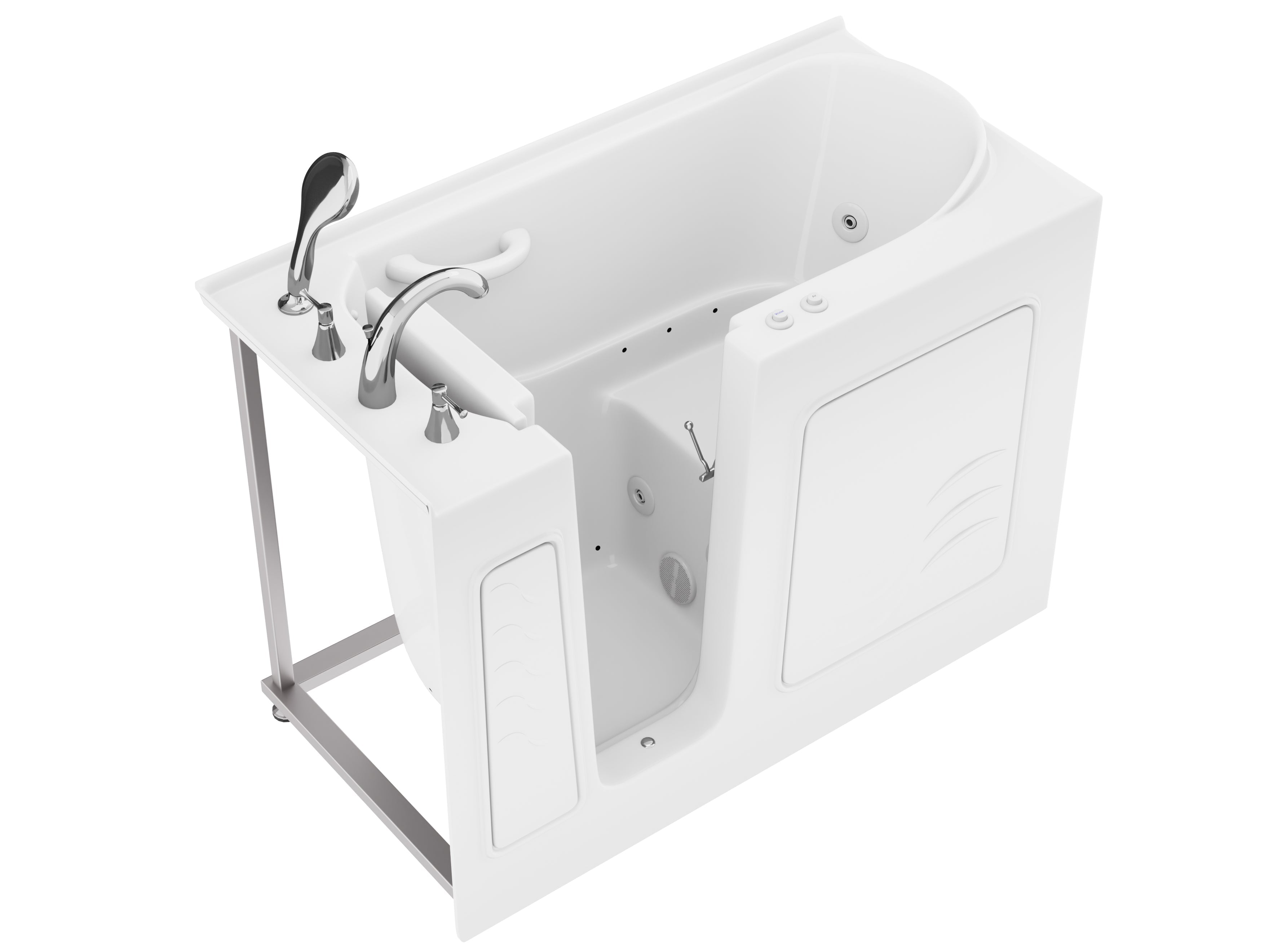 Value Series 26" × 53" Right Drain Quick Fill Walk-In Whirlpool and Air Tub in White