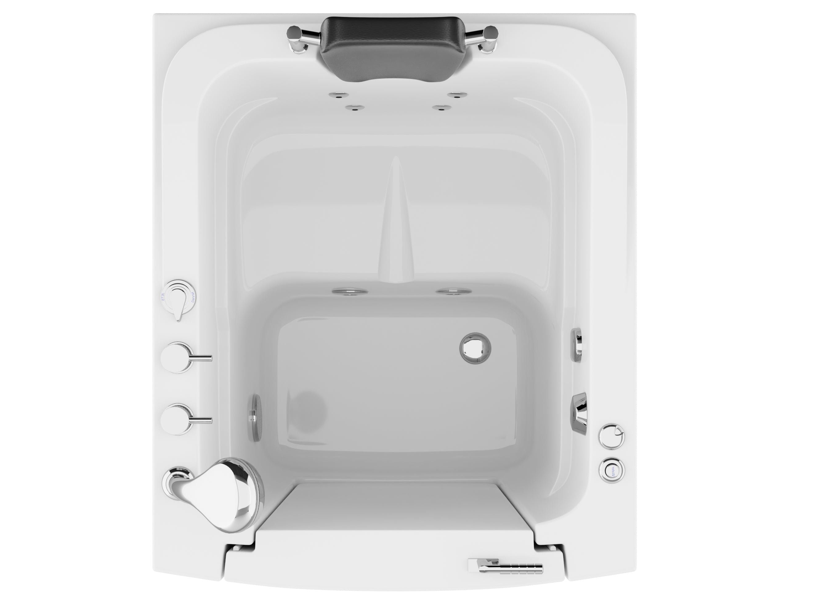 Coupe Series 32" × 38" Walk-In Whirlpool Tub with Quick Fill Faucet and Fast Drain in White