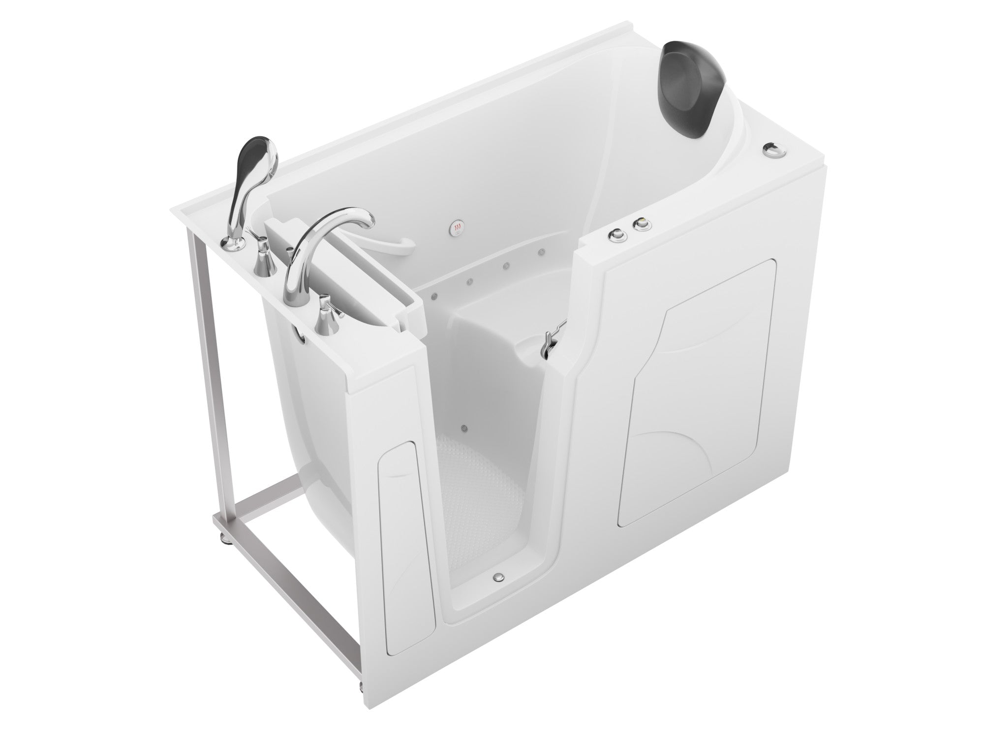 Coupe Premier 53–60" × 28" Walk-In Air Tub with Quick Fill Faucet in White