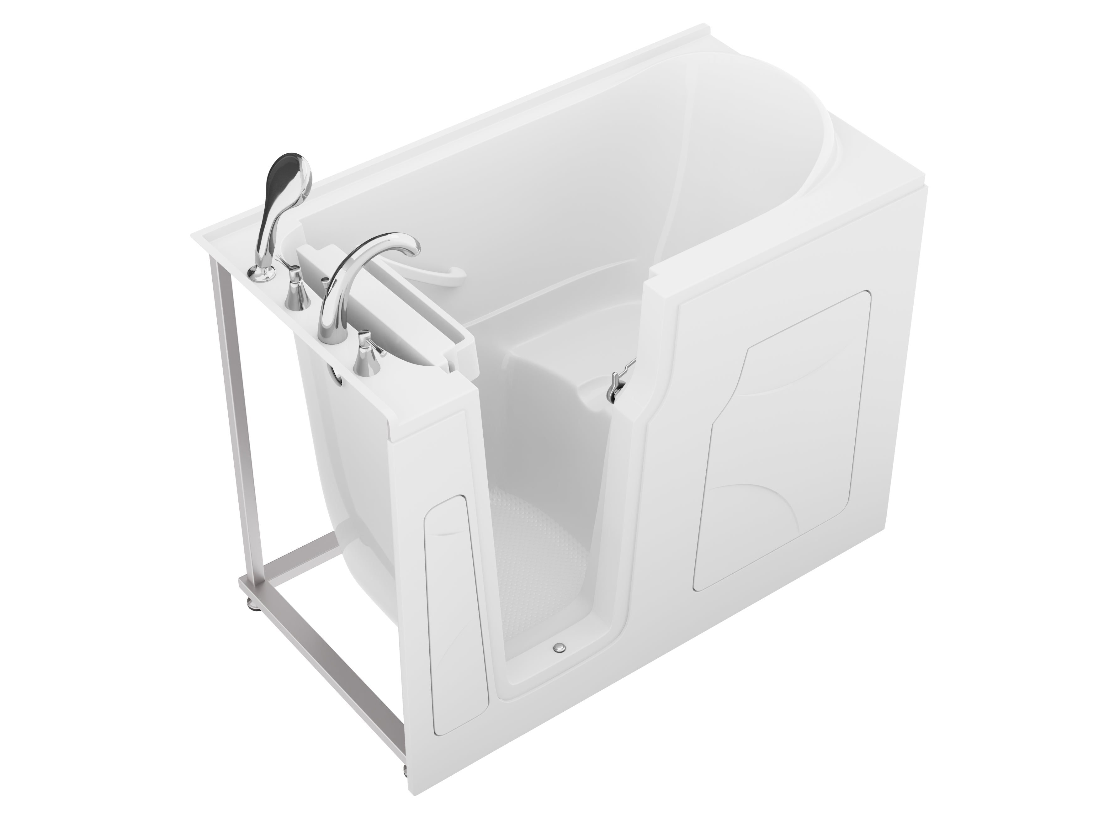 Coupe Premier 53–60" × 28" Walk-In Soaking Tub with Quick Fill Faucet in White