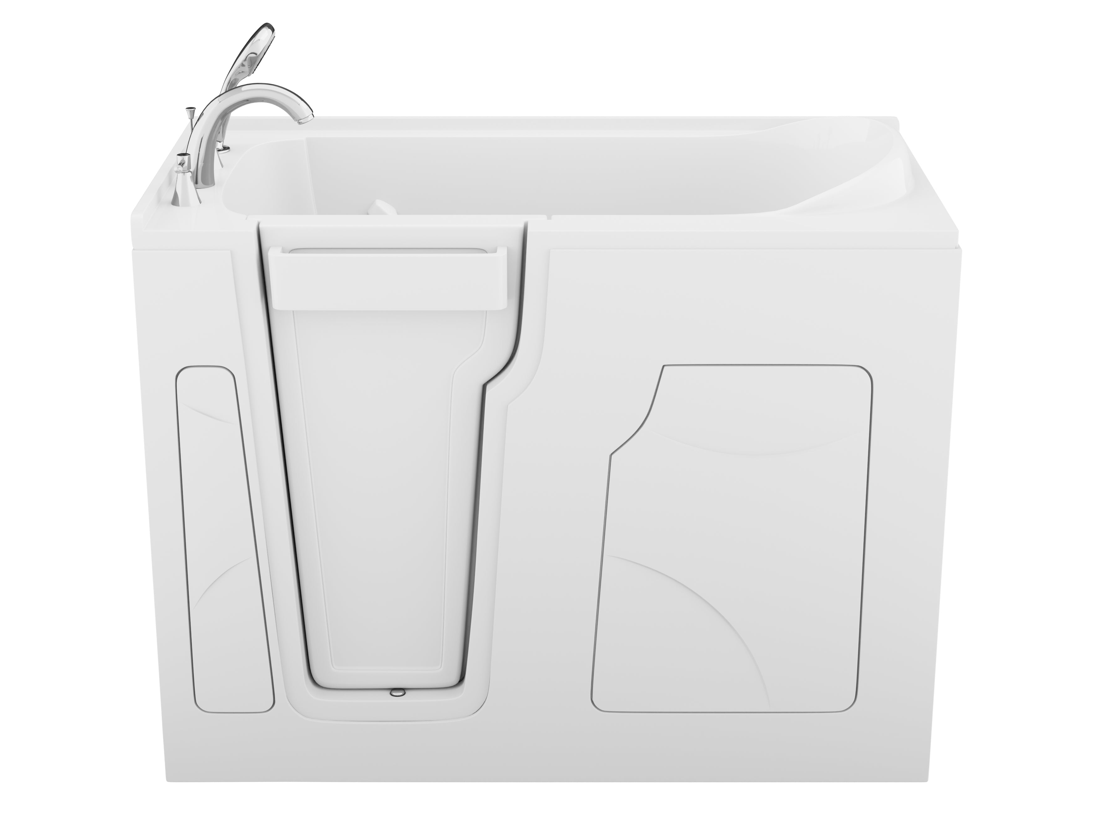 Coupe Premier 53–60" × 28" Walk-In Soaking Tub with Quick Fill Faucet in White
