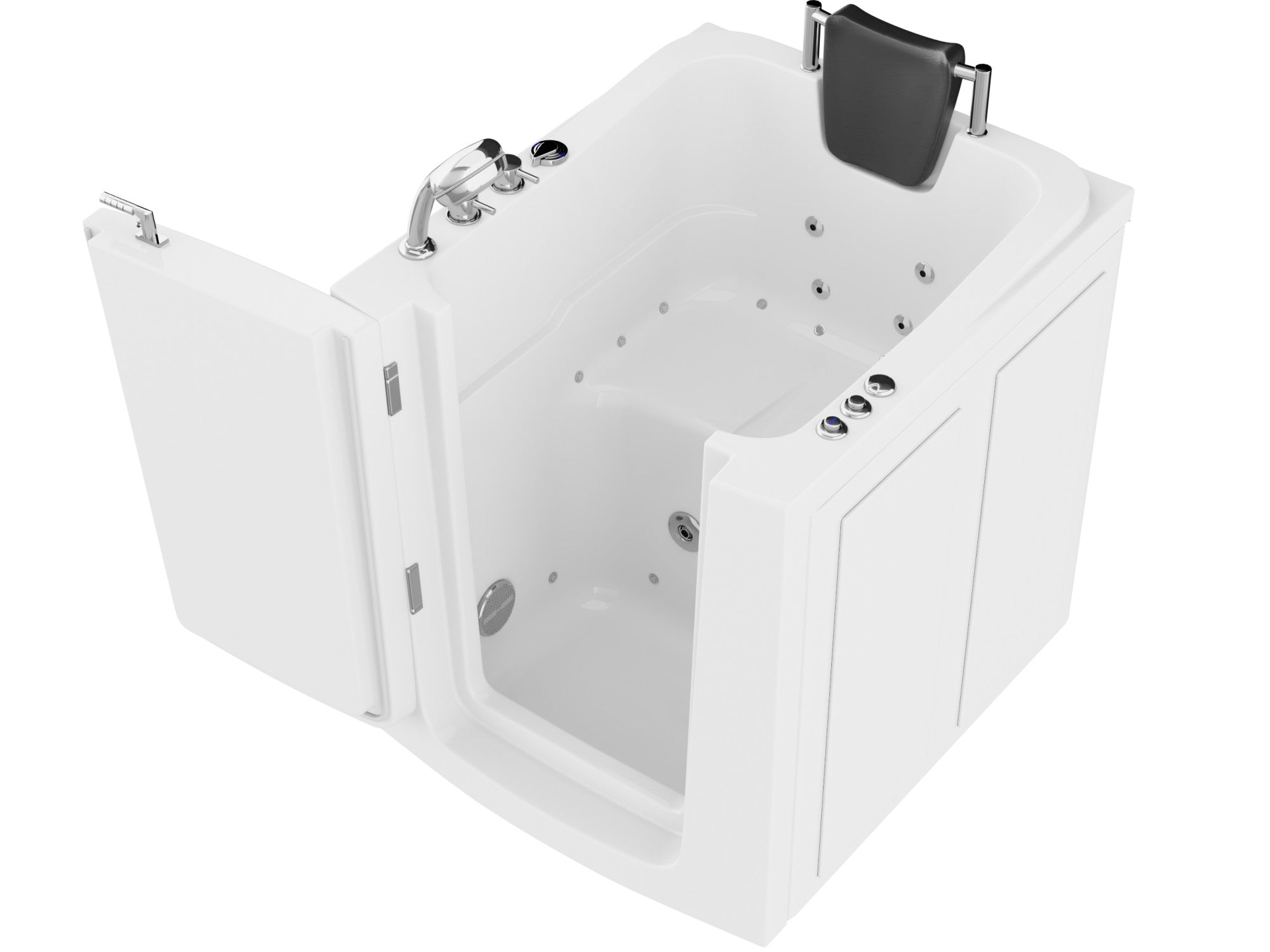 Coupe Series 32" × 38" Walk-In Whirlpool and Air Tub with Left Swinging Door in White