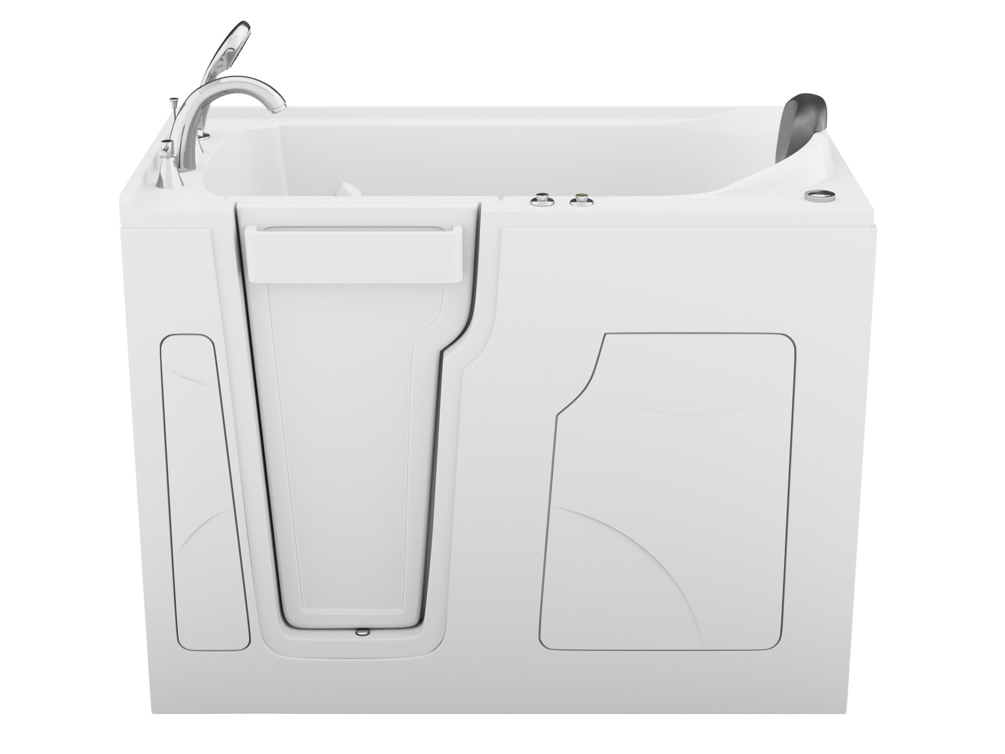 Coupe Premier 53–60" × 28" Walk-In Air and Whirlpool Tub with Quick Fill Faucet and Fast Drain in Biscuit