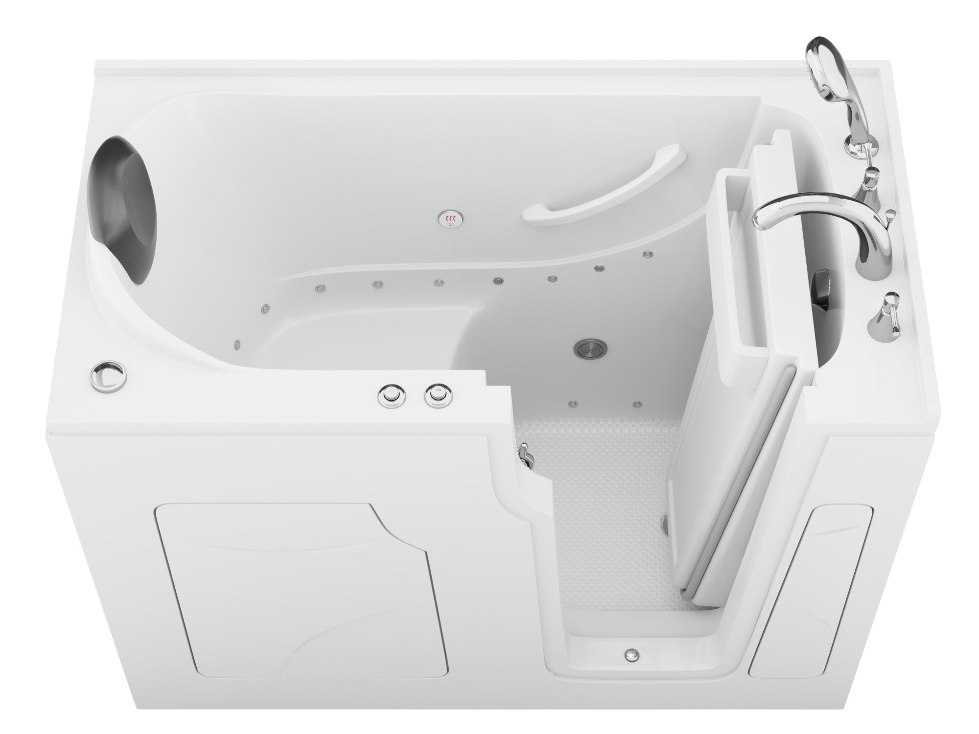 Coupe Premier 53–60" × 28" Walk-In Air and Whirlpool Tub with Quick Fill Faucet and Fast Drain in Biscuit
