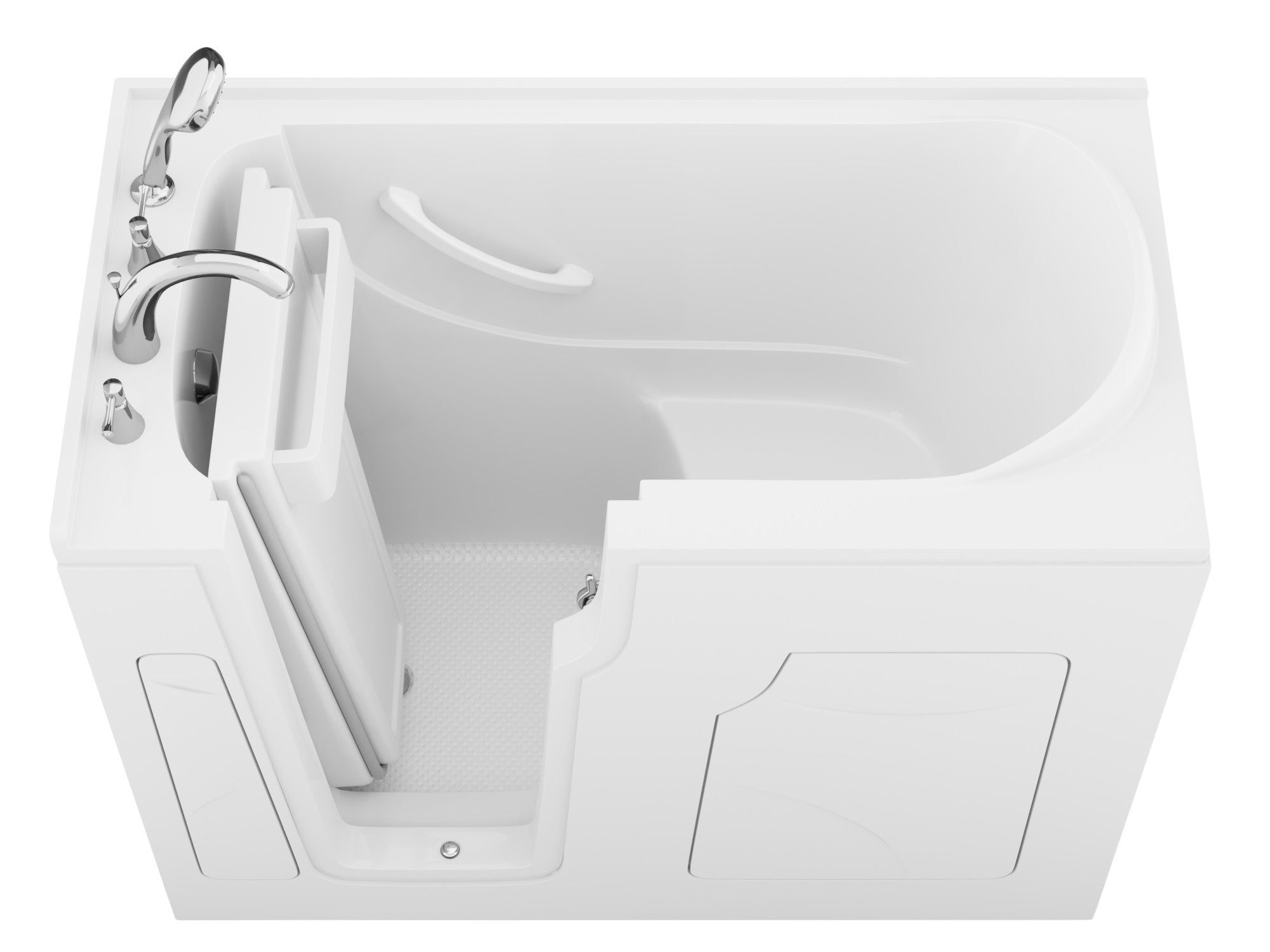 Coupe Premier 53–60" × 28" Walk-In Air and Whirlpool Tub with Quick Fill Faucet and Fast Drain in Biscuit