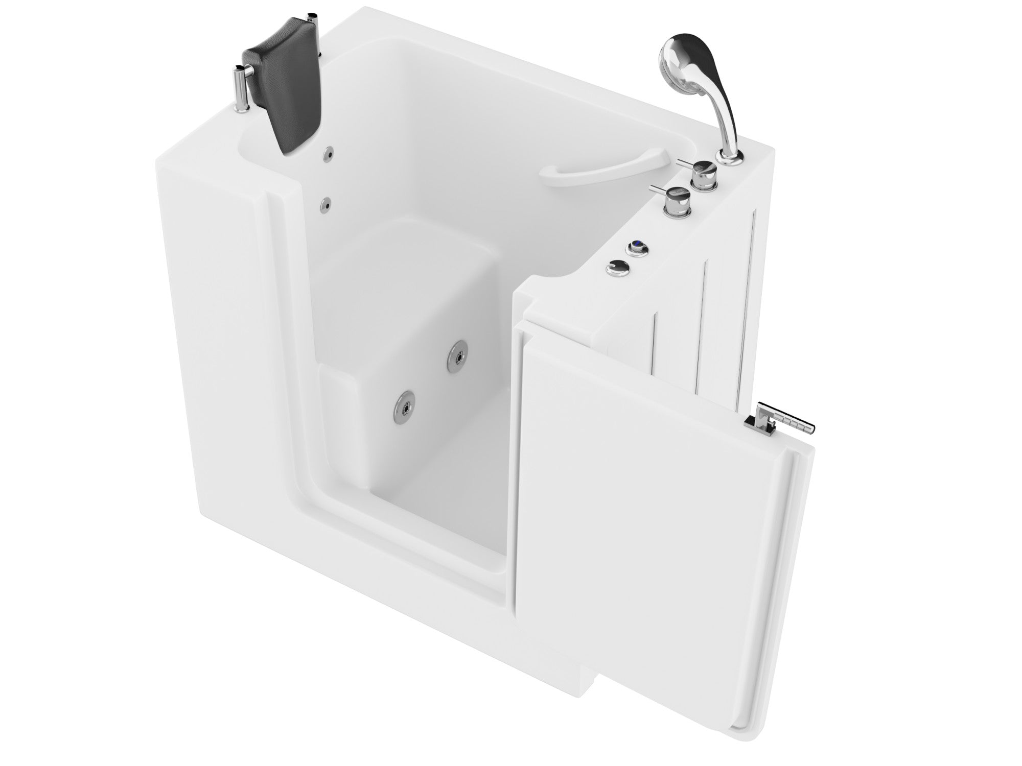 Coupe Series 27" × 39" Walk-In Whirlpool Tub with Quick Fill Faucet in White