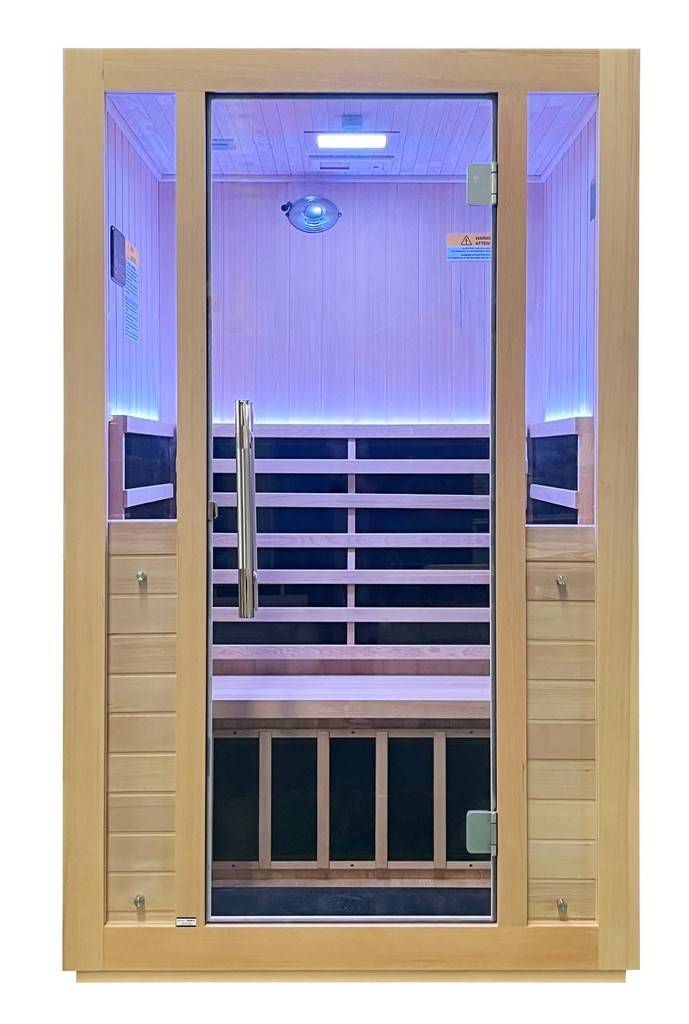 Steamspa Home Sauna Room 1-2 Person Hemlock Wooden Indoor Sauna Spa, front