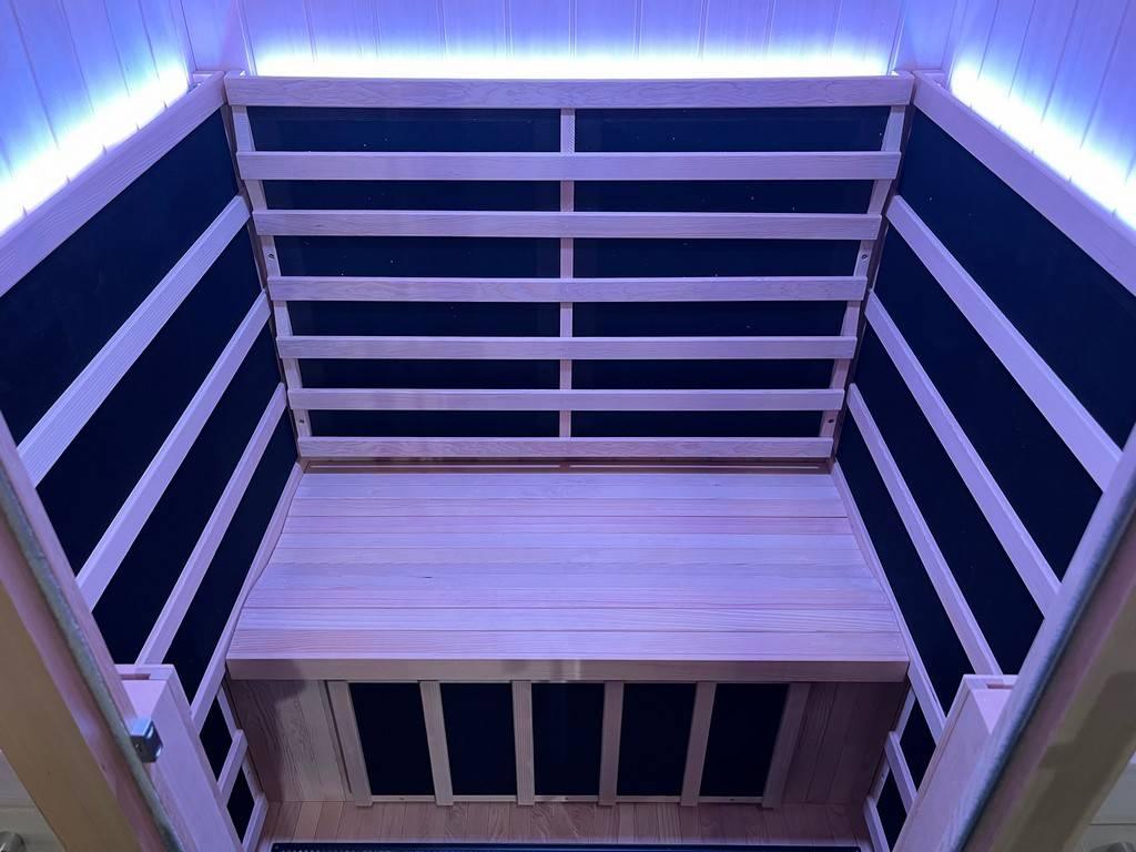 Steamspa Home Sauna Room 1-2 Person Hemlock Wooden Indoor Sauna Spa, bench 1