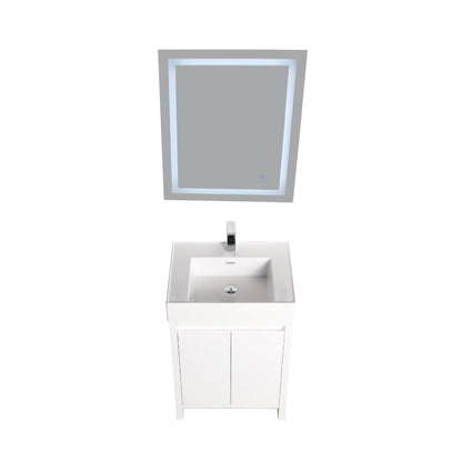 Blossom Capri 24″ Vanity with Dual LED Illumination, Glossy White, up1