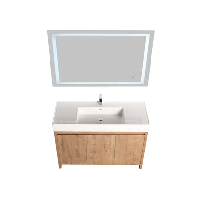 Blossom Capri 48″ Single sink Vanity with Dual LED Illumination - Classic Oak, up