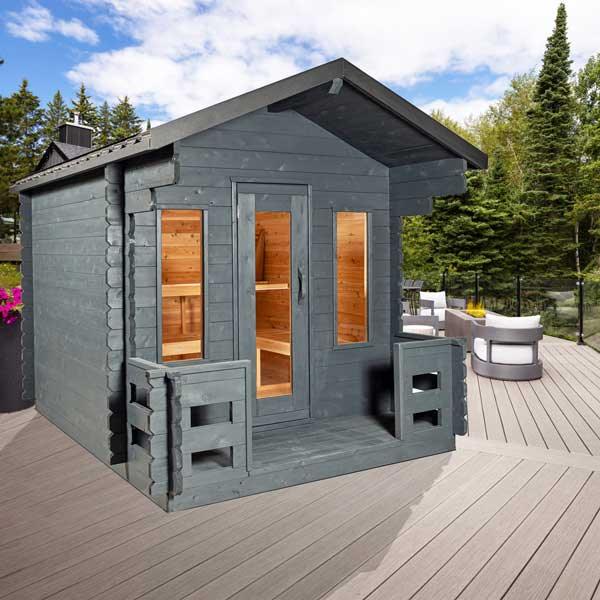 LeisureCraft CT Georgian Cabin Sauna with Porch - 1