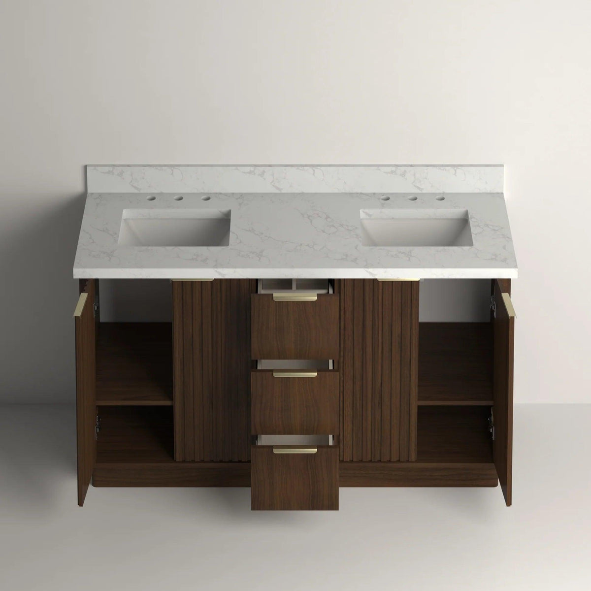 Kathryn 60 inch Double Freestanding Bath Vanity - Up,Open