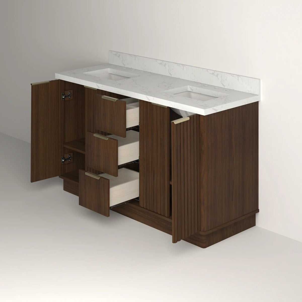 Kathryn 60 inch Double Freestanding Bath Vanity - Drawers