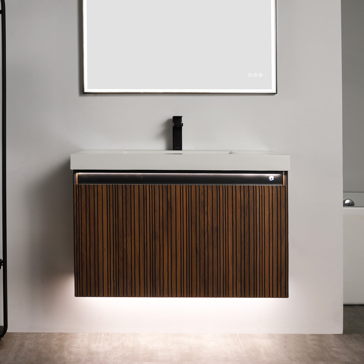 Blossom Lille – 36 Inch Vanity - Brown Walnut Strip