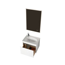 Load image into Gallery viewer, Blossom Thun 24″ Vanity with Droplet-Shaped Basin - LED Illuminated &amp; 3D Diamond Pattern Design