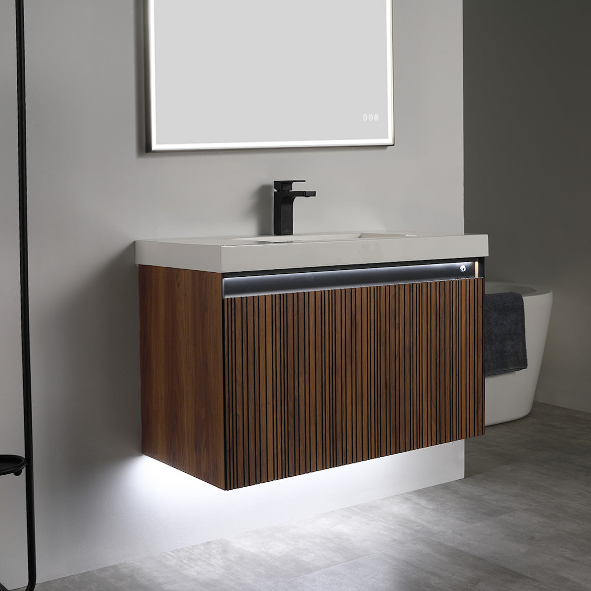 Blossom Lille – 36 Inch Vanity - Brown Walnut Strip