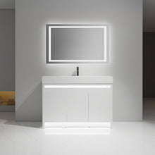 Load image into Gallery viewer, Blossom Capri 48″ Single sink Vanity with Dual LED Illumination - Glossy White, front