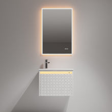 Load image into Gallery viewer, Blossom Thun 24″ Vanity with Droplet-Shaped Basin - LED Illuminated &amp; 3D Diamond Pattern Design