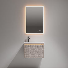 Load image into Gallery viewer, Blossom Thun Khaki 24″ Vanity,  Droplet-Shaped Basin - LED Illuminated &amp; 3D Diamond Pattern, front