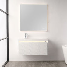 Load image into Gallery viewer, Blossom Voyage Glossy White 36″ Vanity with Droplet-Shaped Basin - LED Illuminated, front