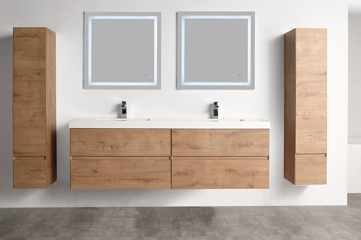 Blossom Assisi 72" Double sink Vanity - Luxurious Minimalist Design with Soft-Closing Drawers, Classic Oak, front