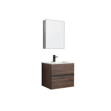 Load image into Gallery viewer, Blossom Annecy 24&quot; Wall-Hung Vanity - Modern Minimalist Design with Soft-Closing Drawers in Dark Walnut and Maple