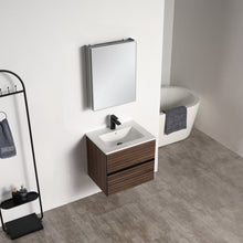 Load image into Gallery viewer, Blossom Annecy 24&quot; Wall-Hung Vanity - Modern Minimalist Design with Soft-Closing Drawers in Dark Walnut and Maple