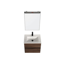 Load image into Gallery viewer, Blossom Annecy 24&quot; Wall-Hung Vanity - Modern Minimalist Design with Soft-Closing Drawers in Dark Walnut and Maple