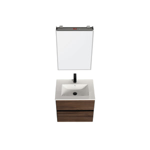 Blossom Annecy 24" Wall-Hung Vanity - Modern Minimalist Design with Soft-Closing Drawers in Dark Walnut and Maple