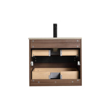 Load image into Gallery viewer, Blossom Annecy 24&quot; Wall-Hung Vanity - Modern Minimalist Design with Soft-Closing Drawers in Dark Walnut and Maple