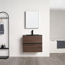 Load image into Gallery viewer, Blossom Annecy 24&quot; Wall-Hung Vanity - Modern Minimalist Design with Soft-Closing Drawers in Dark Walnut and Maple