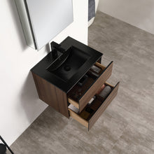 Load image into Gallery viewer, Blossom Annecy 24&quot; Wall-Hung Vanity - Modern Minimalist Design with Soft-Closing Drawers in Dark Walnut and Maple