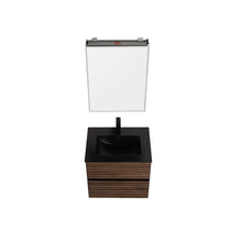 Load image into Gallery viewer, Blossom Annecy 24&quot; Wall-Hung Vanity - Modern Minimalist Design with Soft-Closing Drawers in Dark Walnut and Maple